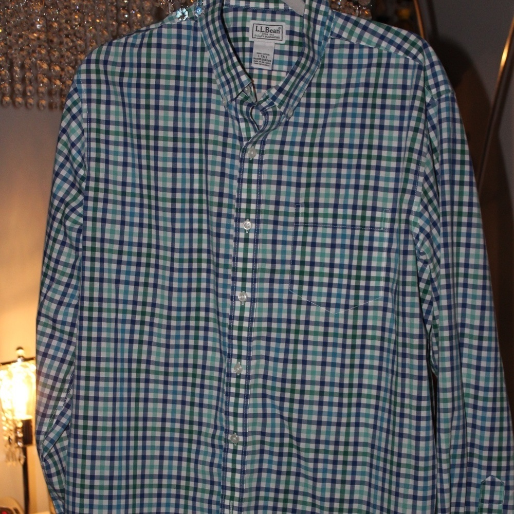 L.L. BEAN TRADITIONAL FIT MENS L-TALL DRESS SHIRT LIKE NEW CONDTION